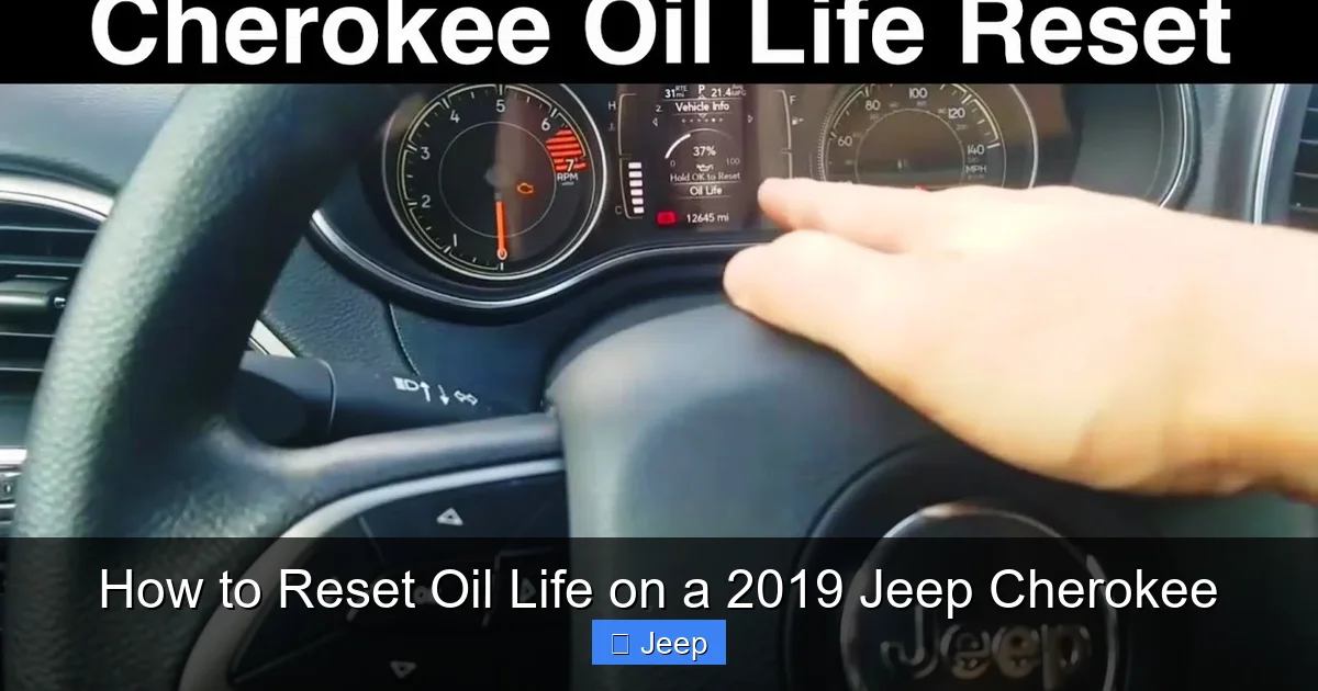 How to Reset Oil Life on a 2019 Jeep Cherokee