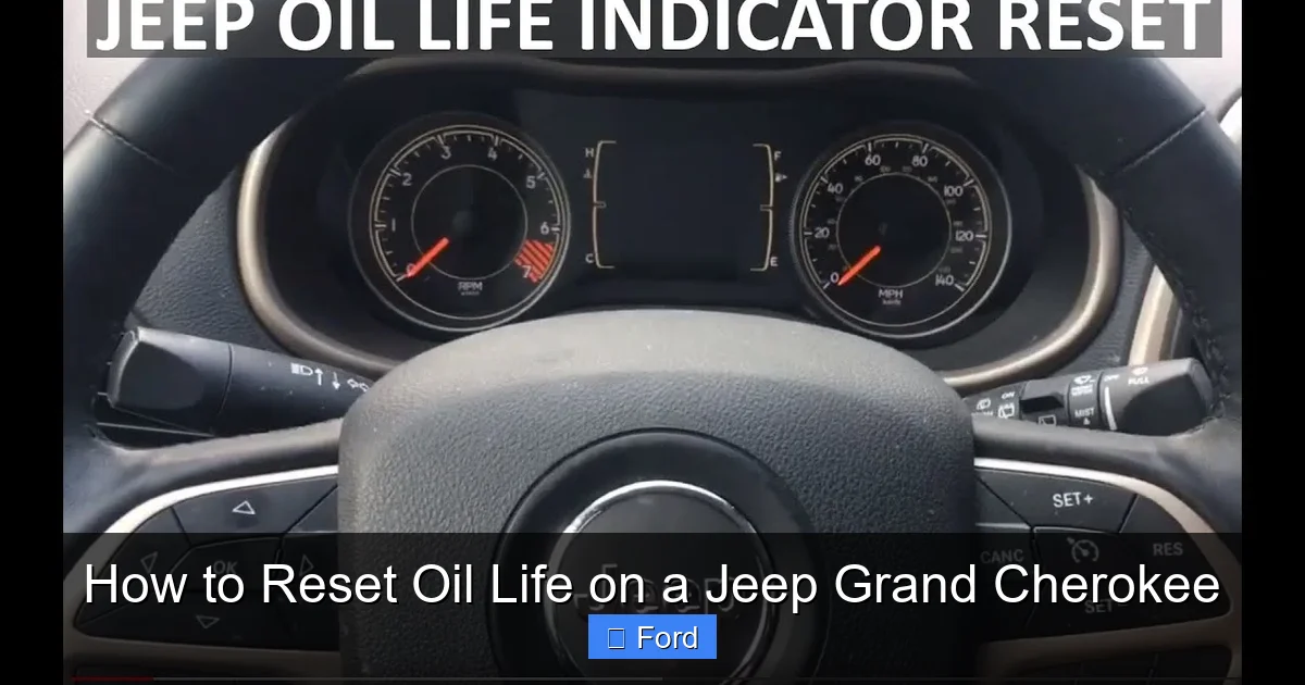 How to Reset Oil Life on a Jeep Grand Cherokee