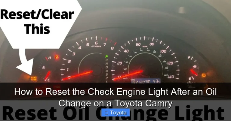 How to Reset the Check Engine Light After an Oil Change on a Toyota Camry