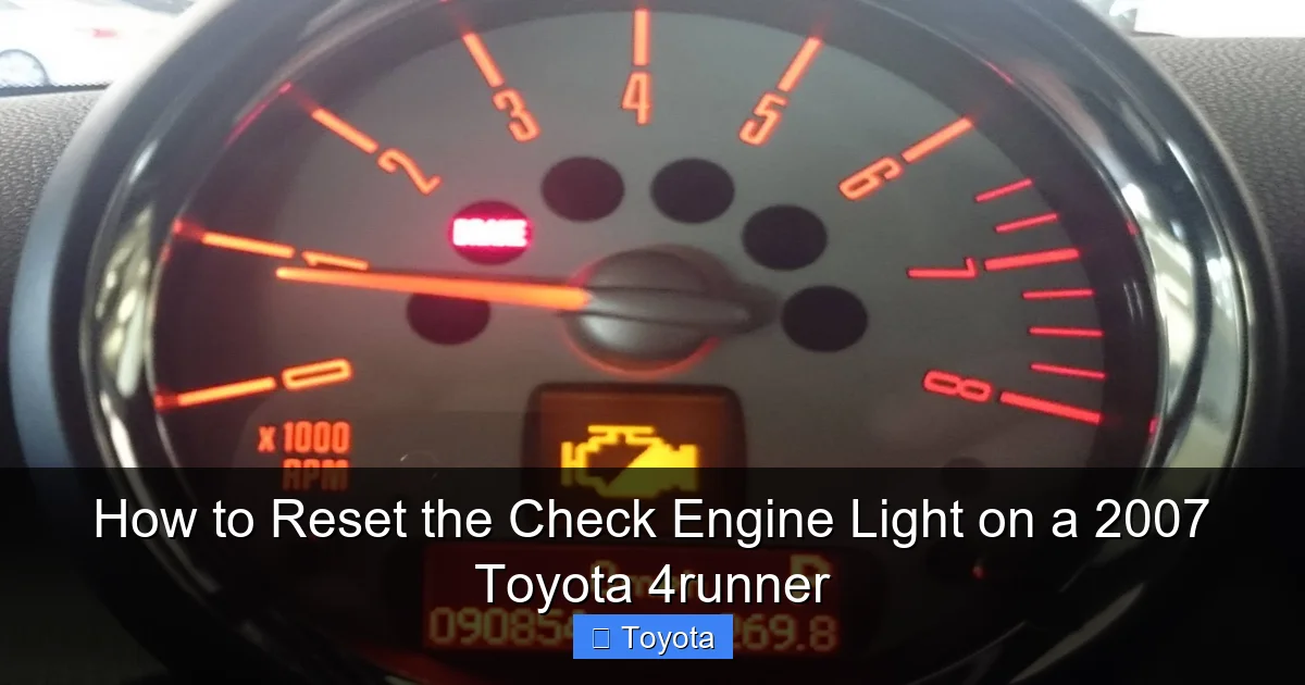 How to Reset the Check Engine Light on a 2007 Toyota 4runner