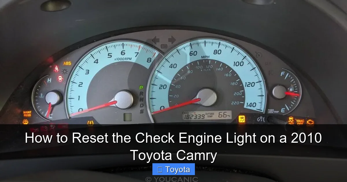 How to Reset the Check Engine Light on a 2010 Toyota Camry