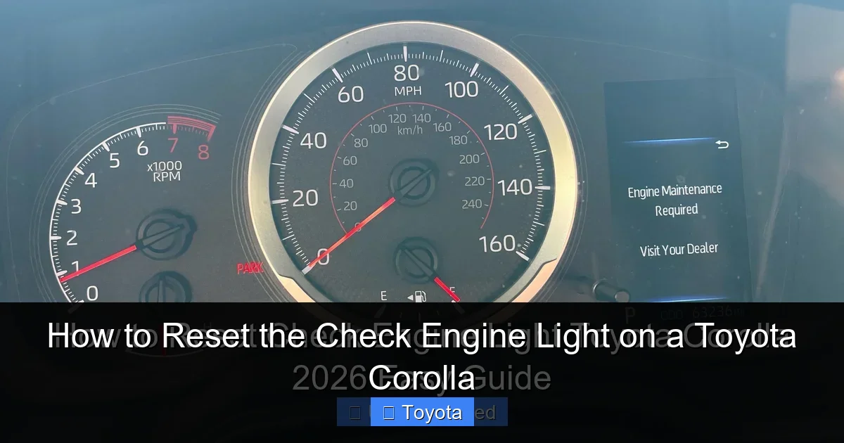 How to Reset the Check Engine Light on a Toyota Corolla