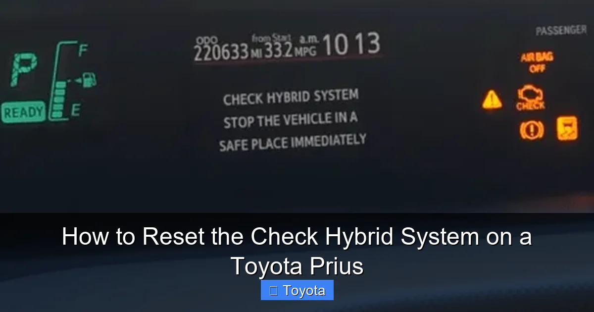 How to Reset the Check Hybrid System on a Toyota Prius