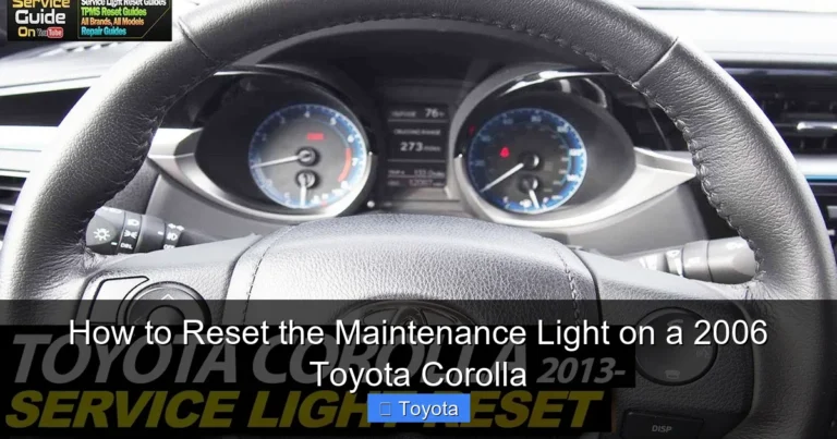 How to Reset the Maintenance Light on a 2006 Toyota Corolla