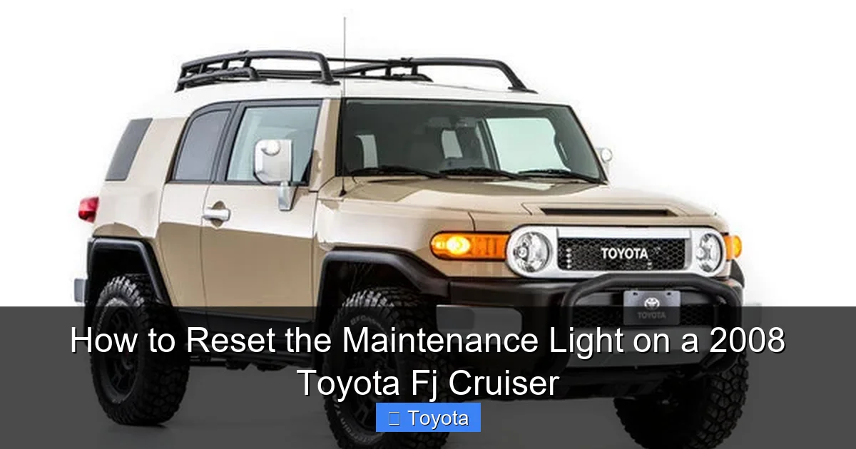 How to Reset the Maintenance Light on a 2008 Toyota Fj Cruiser