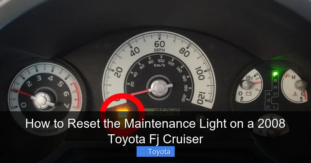 How to Reset the Maintenance Light on a 2008 Toyota Fj Cruiser
