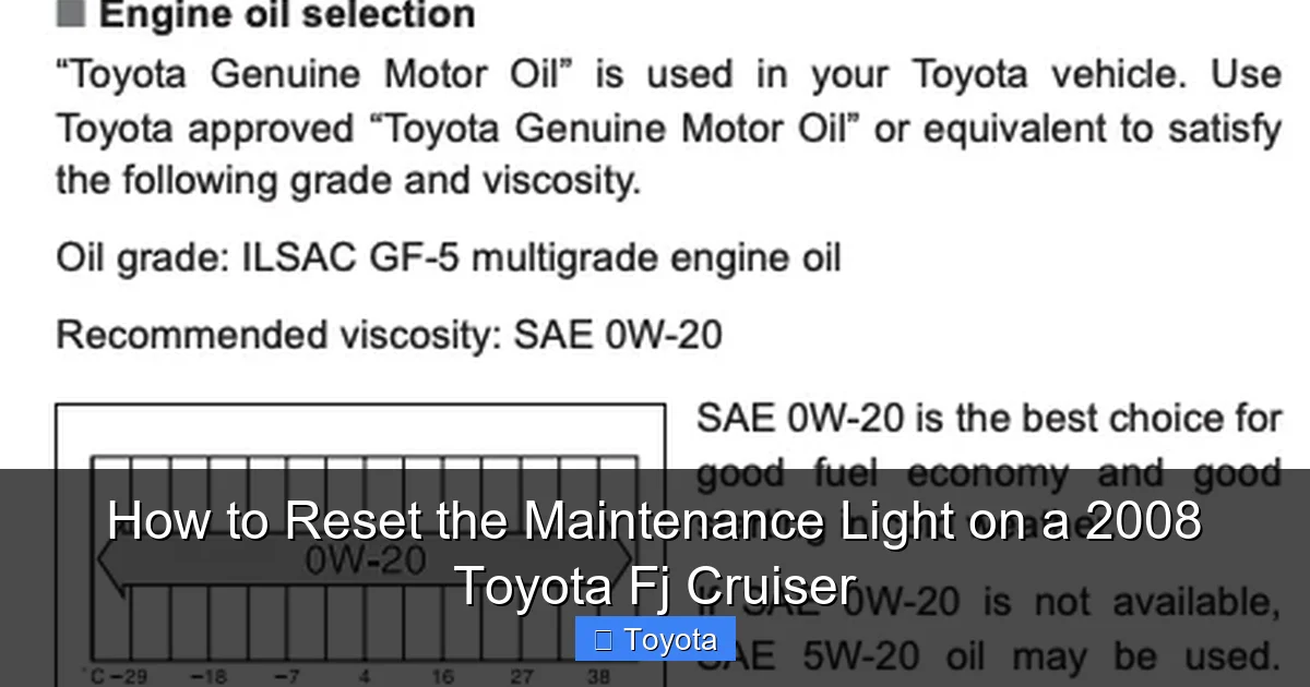 How to Reset the Maintenance Light on a 2008 Toyota Fj Cruiser