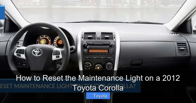 How to Reset the Maintenance Light on a 2012 Toyota Corolla