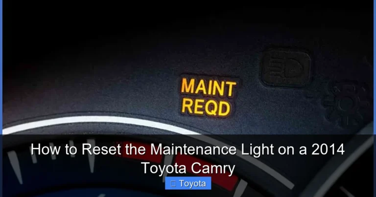How to Reset the Maintenance Light on a 2014 Toyota Camry