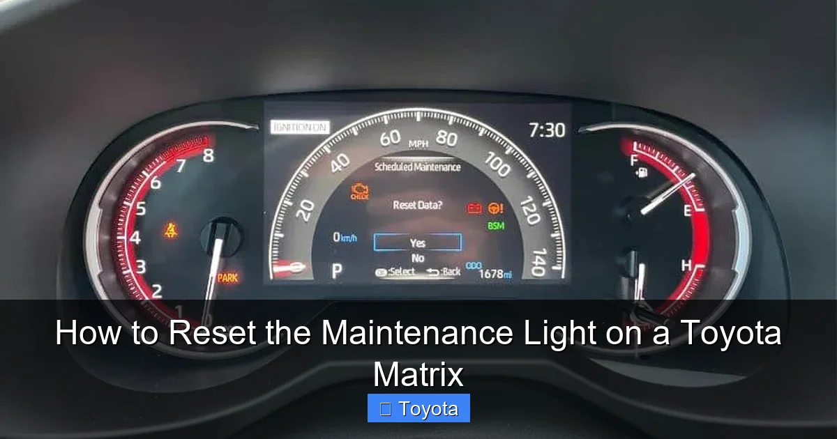 How to Reset the Maintenance Light on a Toyota Matrix
