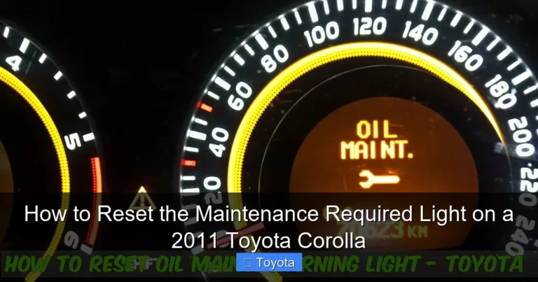 How to Reset the Maintenance Required Light on a 2011 Toyota Corolla