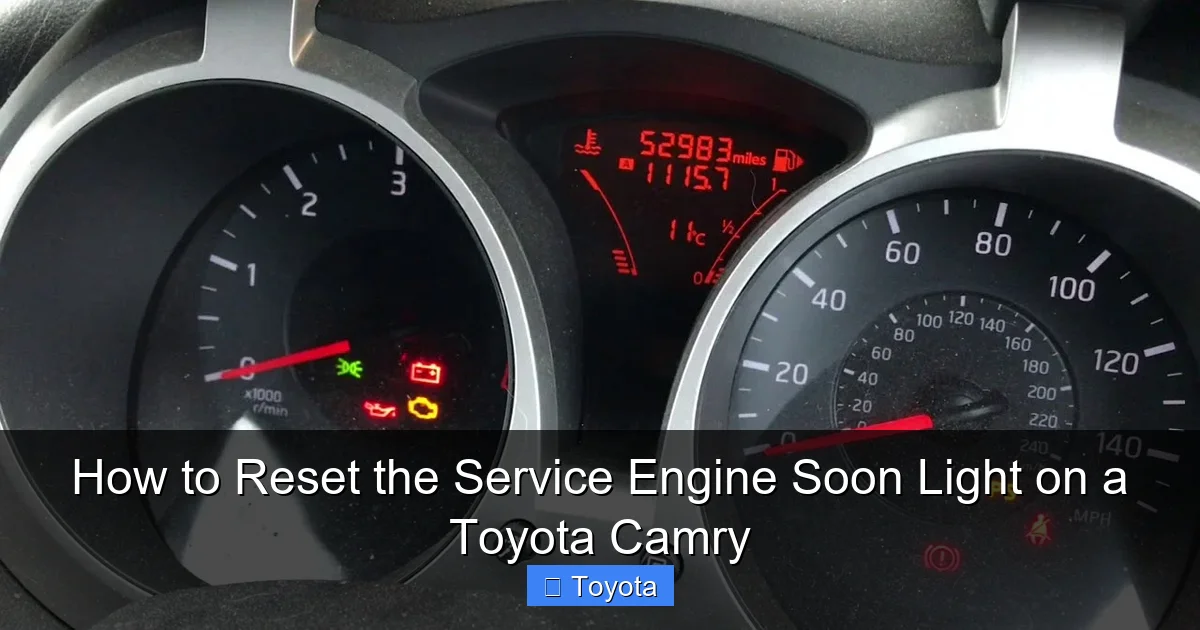 How to Reset the Service Engine Soon Light on a Toyota Camry