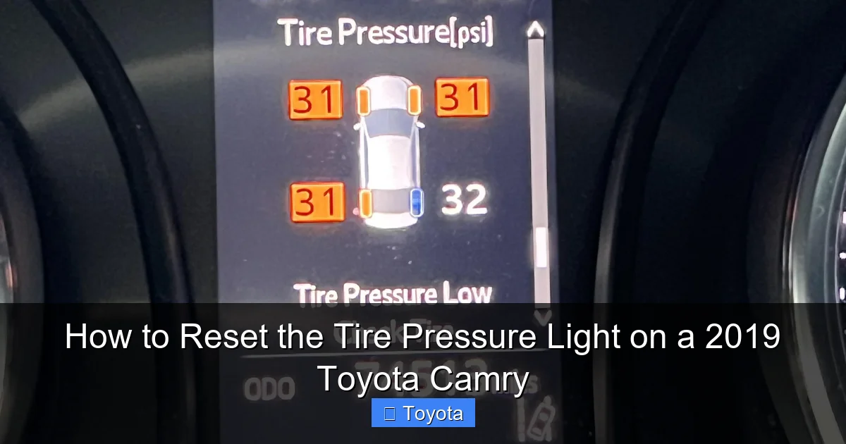 How to Reset the Tire Pressure Light on a 2019 Toyota Camry