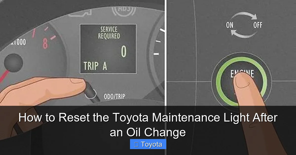 How to Reset the Toyota Maintenance Light After an Oil Change