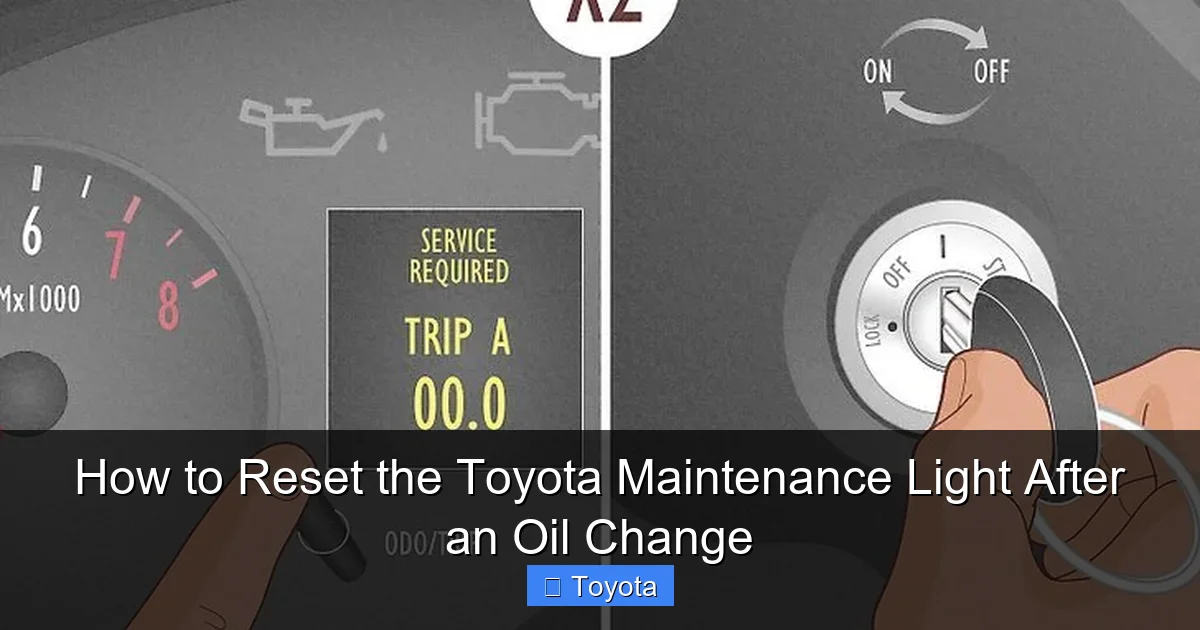 How to Reset the Toyota Maintenance Light After an Oil Change