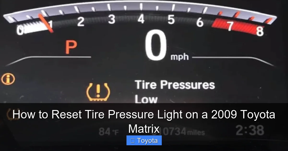 How to Reset Tire Pressure Light on a 2009 Toyota Matrix