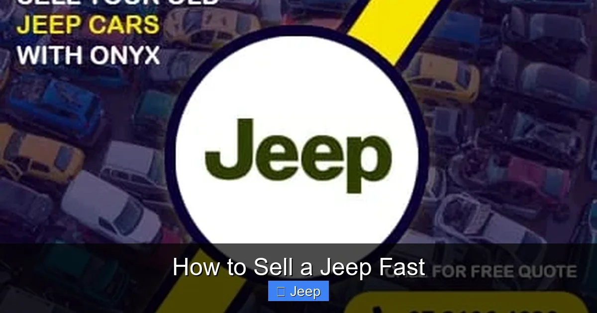 How to Sell a Jeep Fast