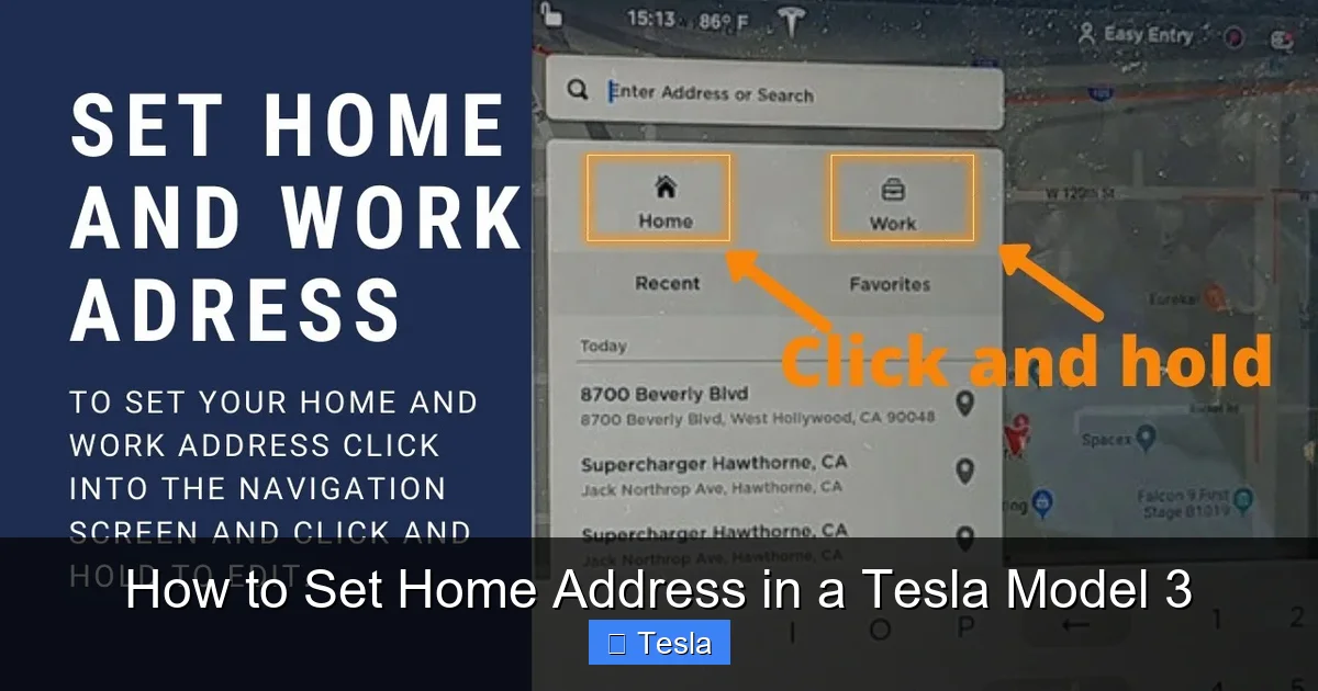 How to Set Home Address in a Tesla Model 3
