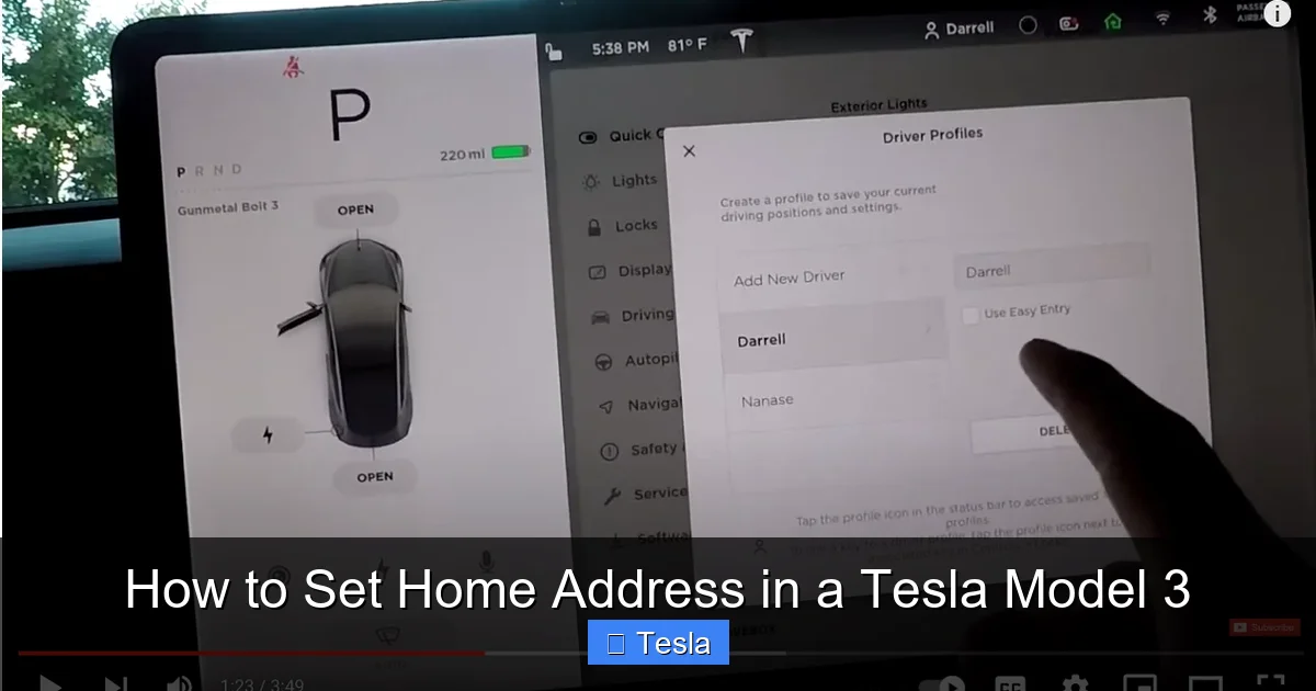 How to Set Home Address in a Tesla Model 3
