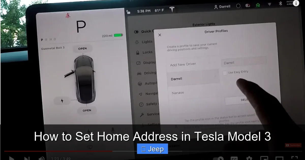 How to Set Home Address in Tesla Model 3