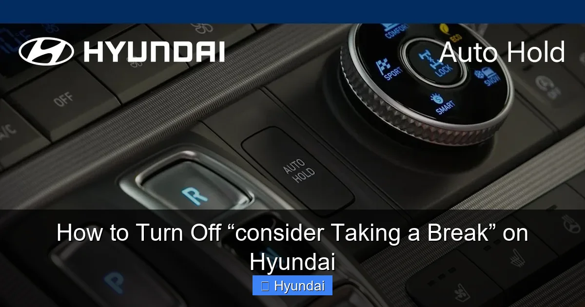 How to Turn Off “consider Taking a Break” on Hyundai