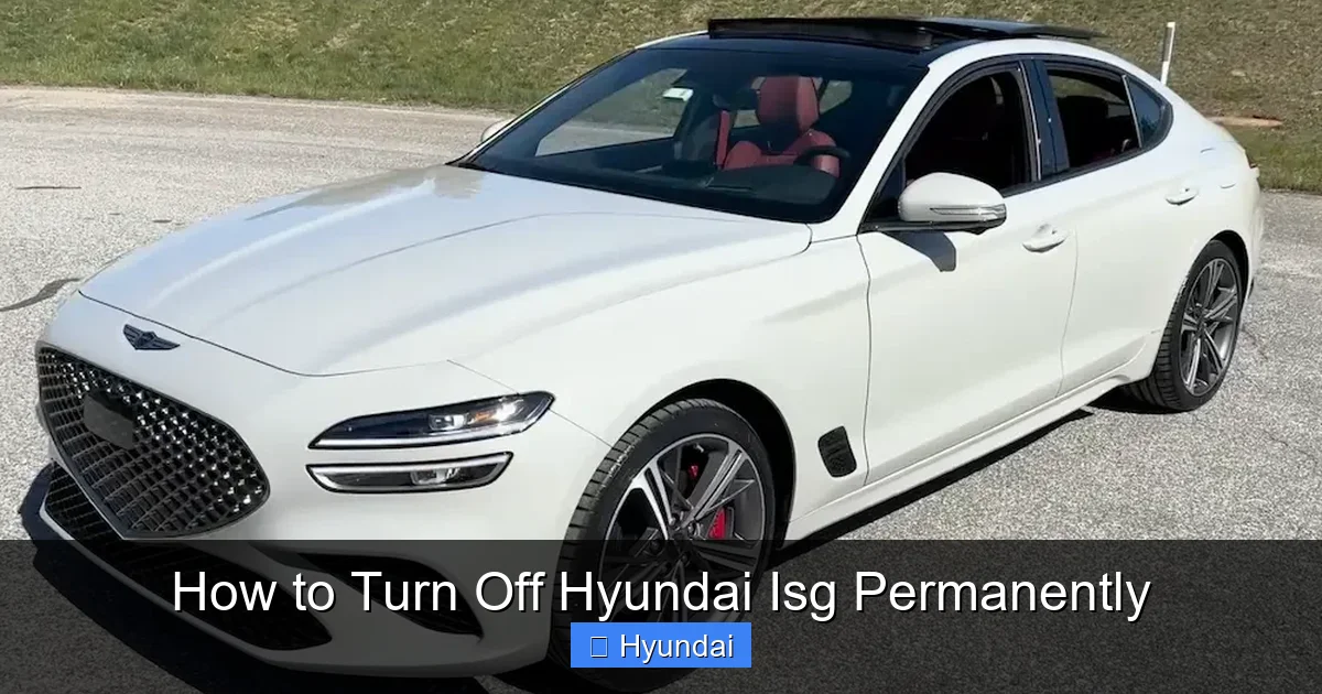 How to Turn Off Hyundai Isg Permanently