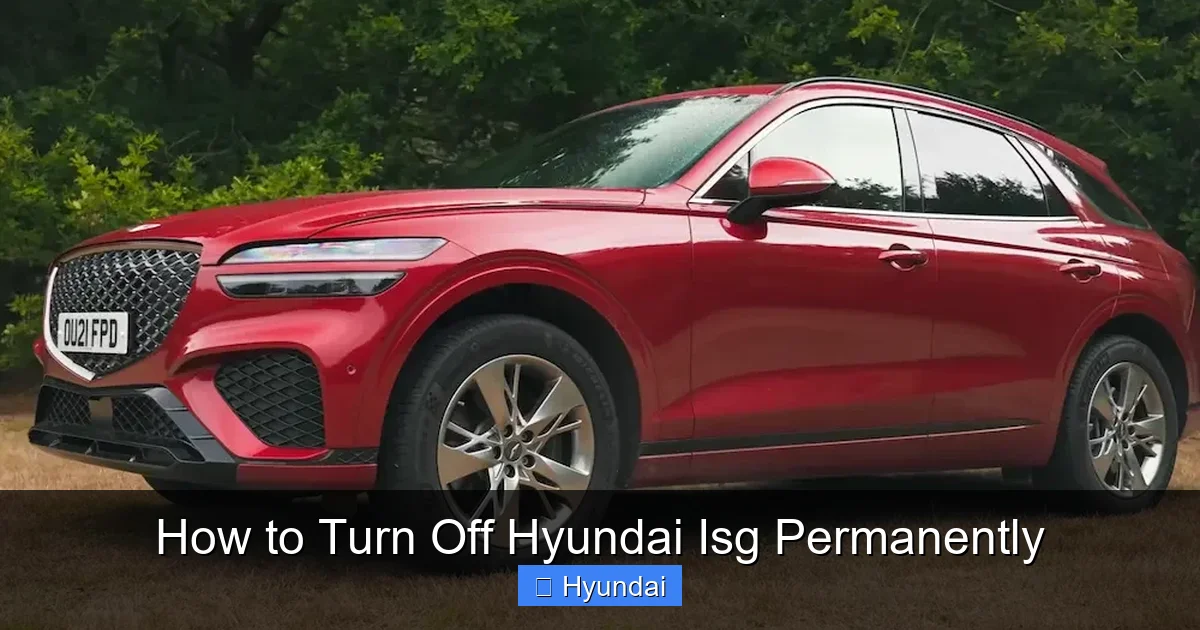 How to Turn Off Hyundai Isg Permanently