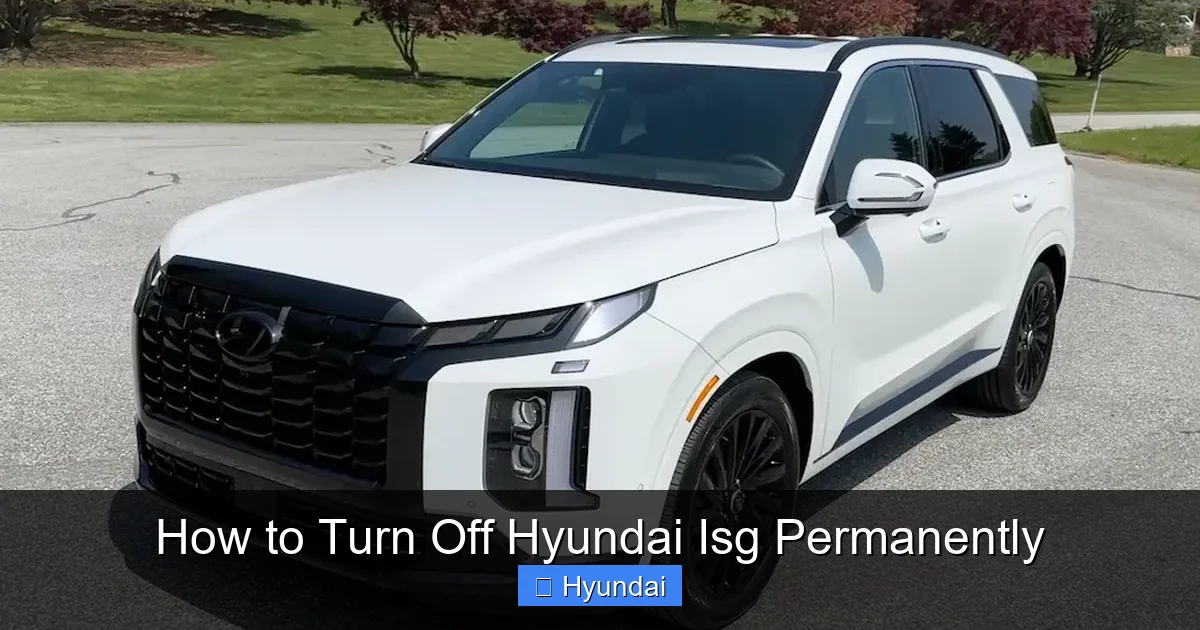 How to Turn Off Hyundai Isg Permanently