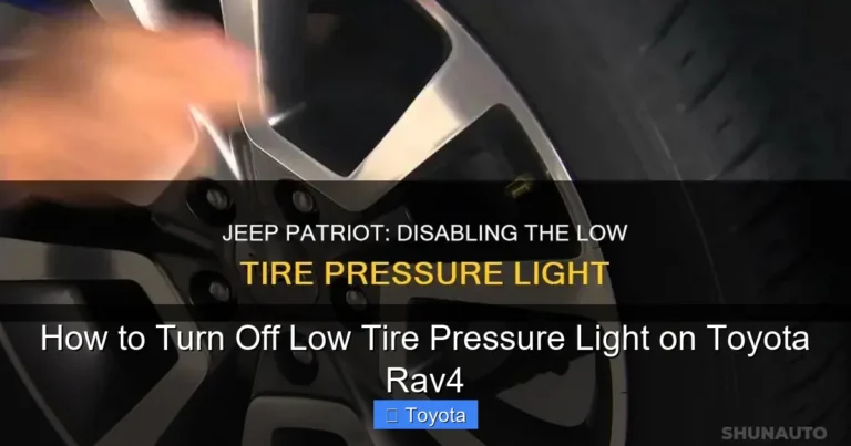 How to Turn Off Low Tire Pressure Light on Toyota Rav4