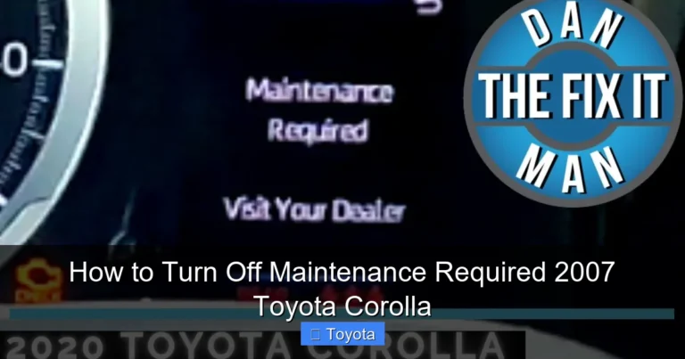 How to Turn Off Maintenance Required 2007 Toyota Corolla