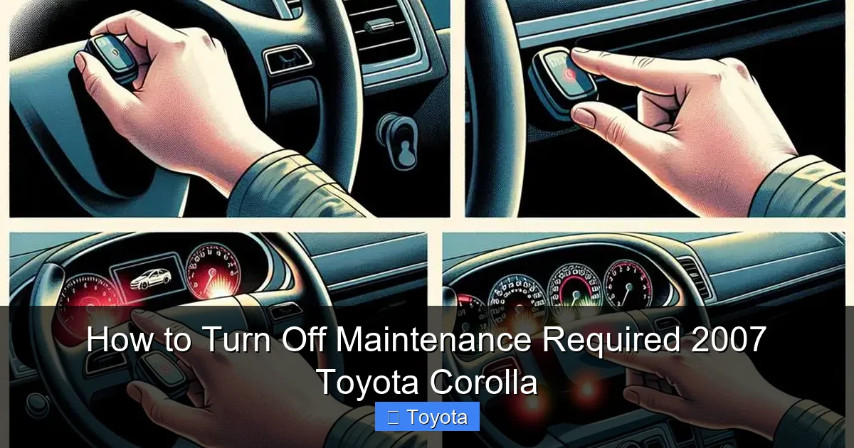 How to Turn Off Maintenance Required 2007 Toyota Corolla