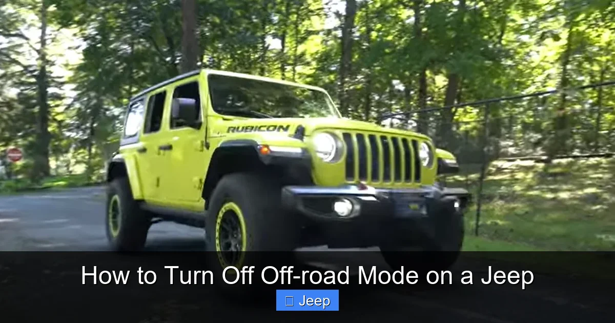 How to Turn Off Off-road Mode on a Jeep