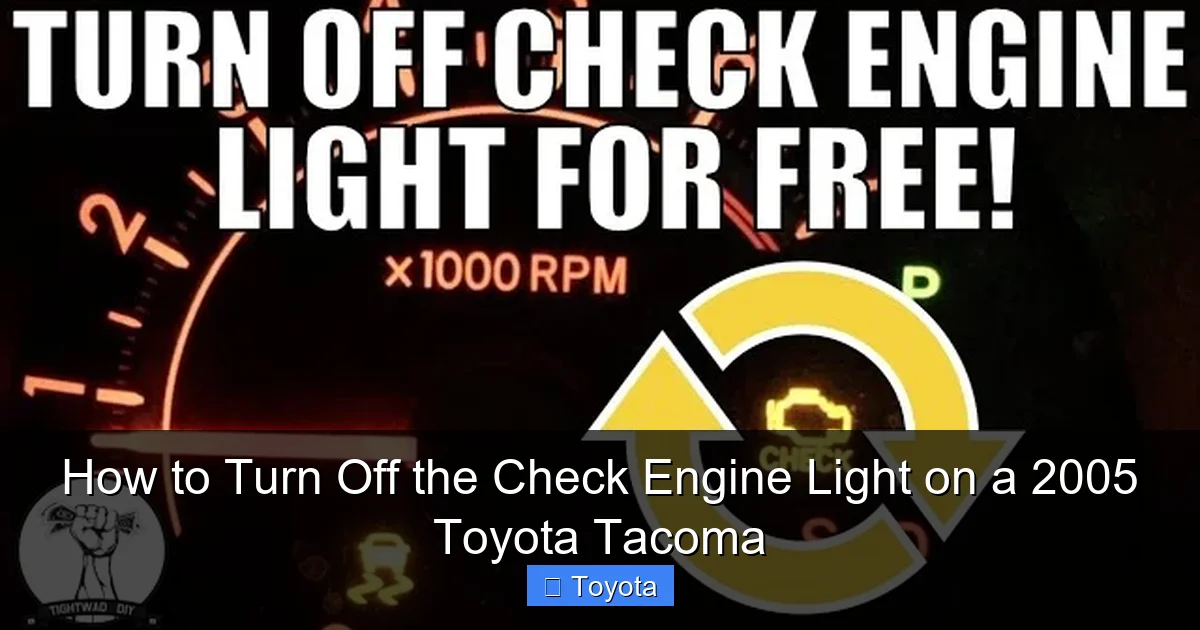 How to Turn Off the Check Engine Light on a 2005 Toyota Tacoma