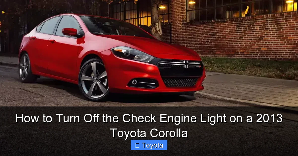 How to Turn Off the Check Engine Light on a 2013 Toyota Corolla