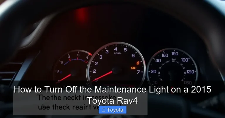 How to Turn Off the Maintenance Light on a 2015 Toyota Rav4