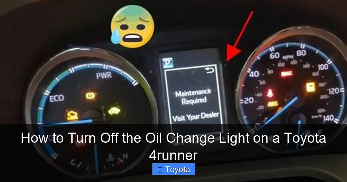 How to Turn Off the Oil Change Light on a Toyota 4runner