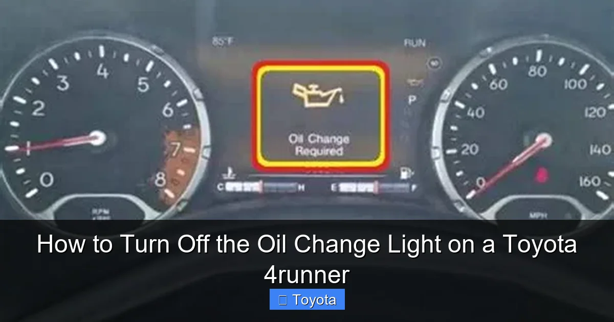 How to Turn Off the Oil Change Light on a Toyota 4runner