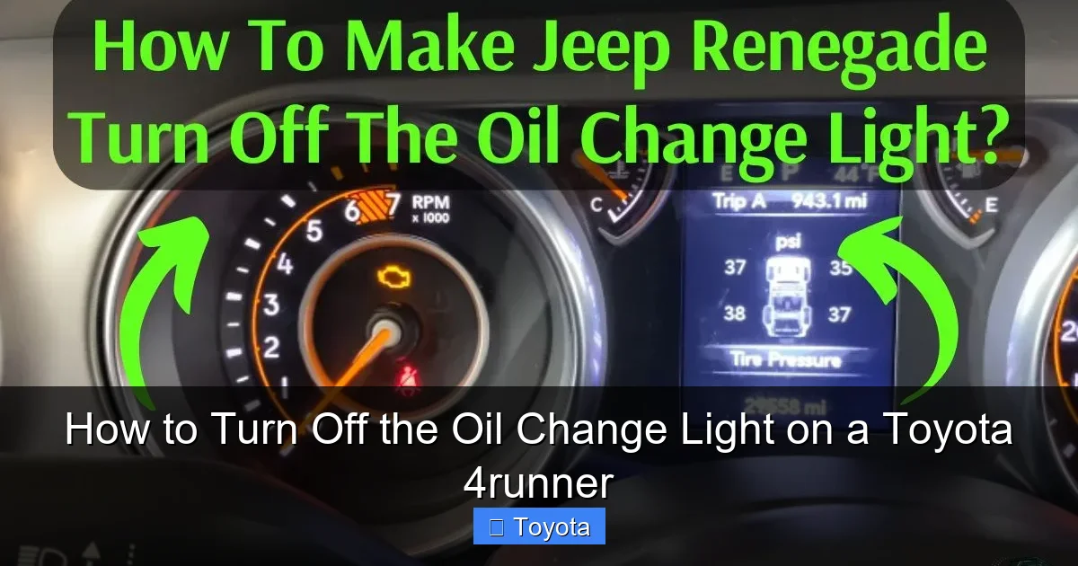 How to Turn Off the Oil Change Light on a Toyota 4runner