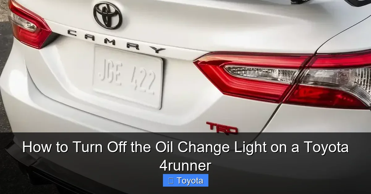 How to Turn Off the Oil Change Light on a Toyota 4runner