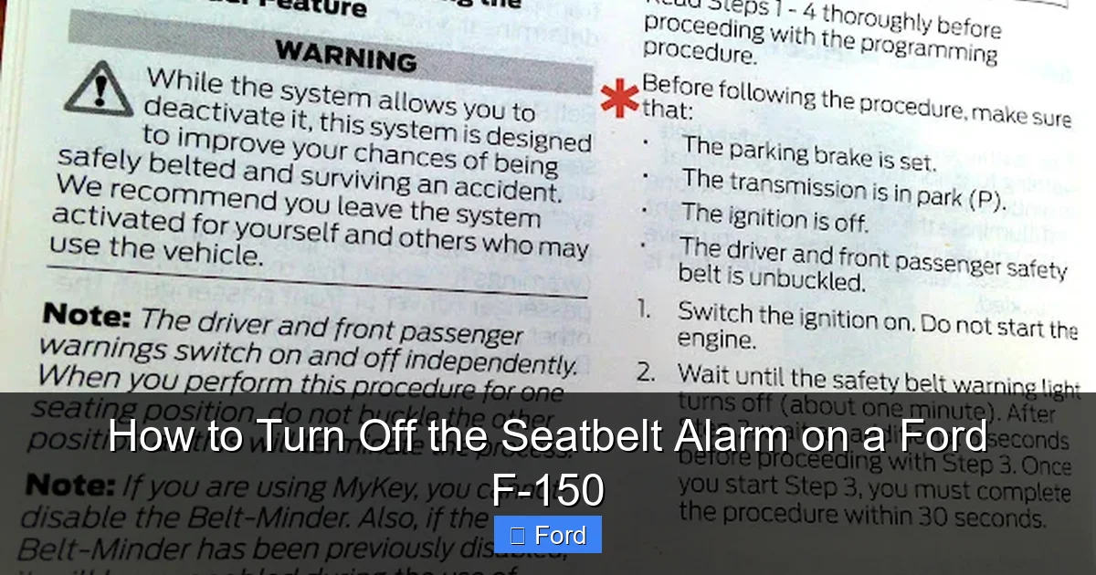 How to Turn Off the Seatbelt Alarm on a Ford F-150
