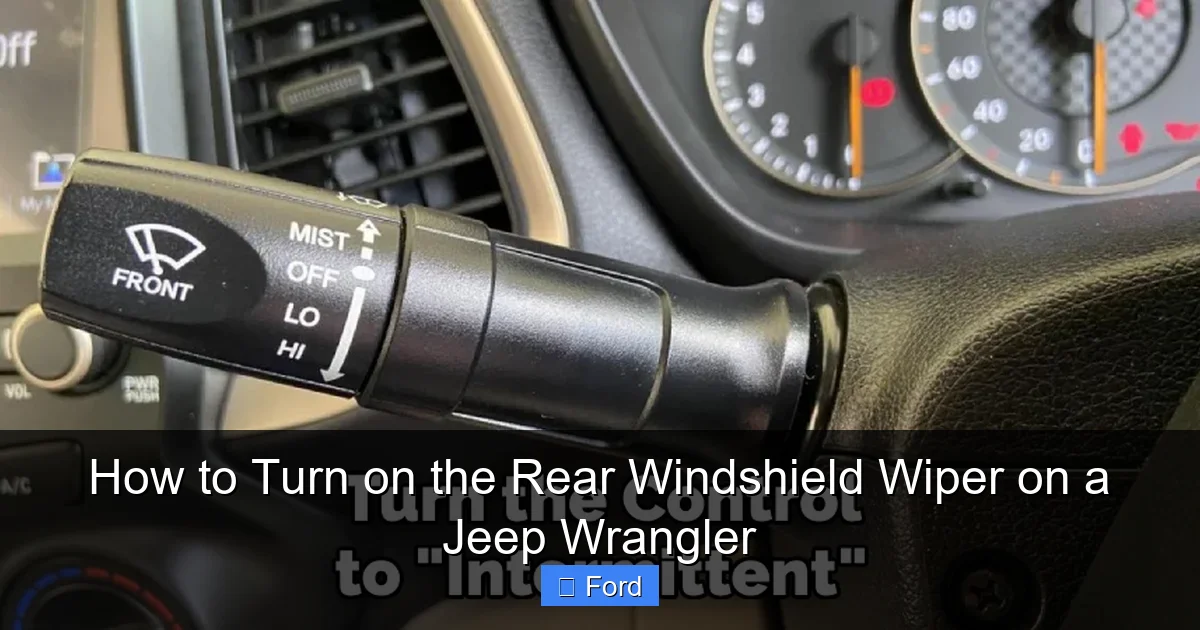 How to Turn on the Rear Windshield Wiper on a Jeep Wrangler