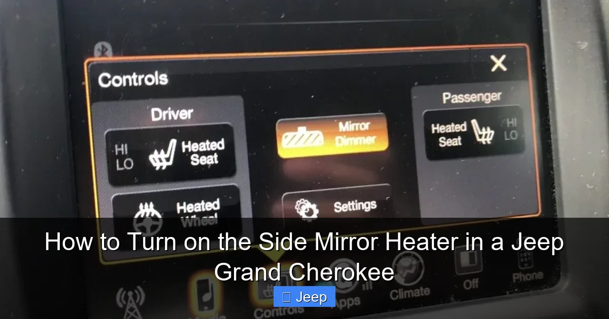 How to Turn on the Side Mirror Heater in a Jeep Grand Cherokee