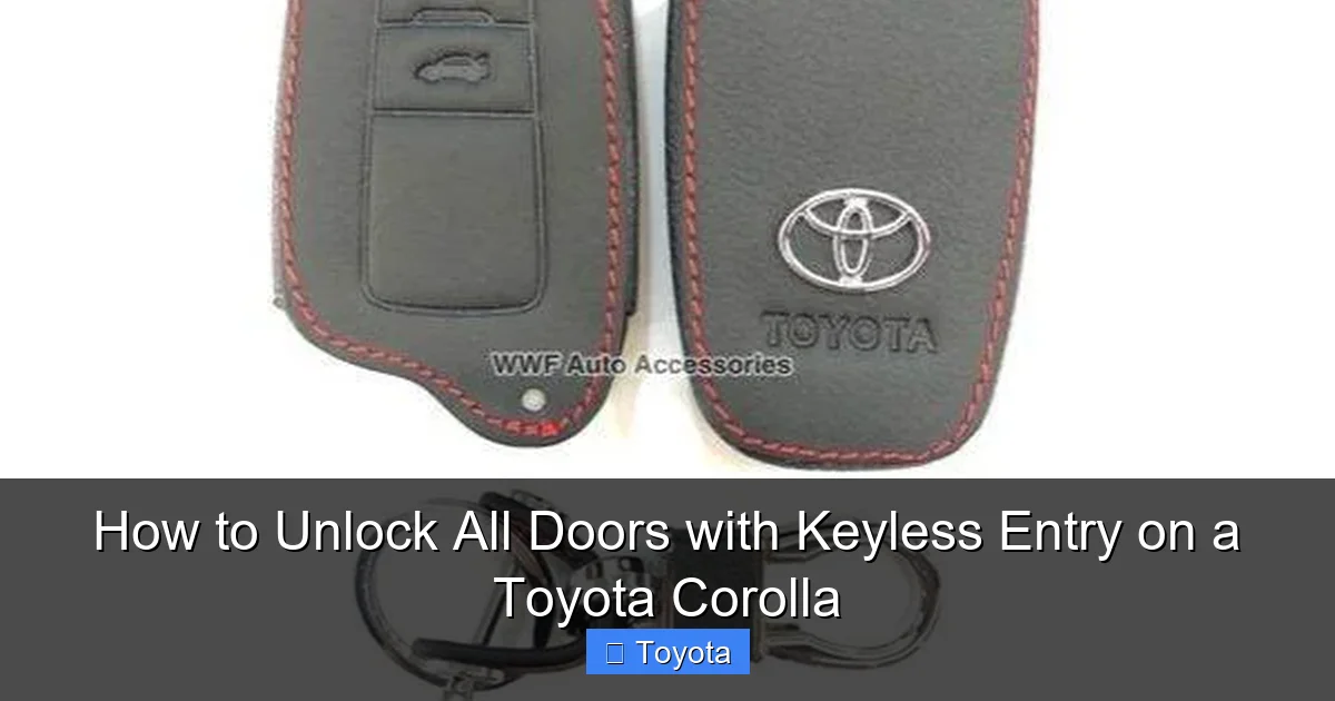 How to Unlock All Doors with Keyless Entry on a Toyota Corolla