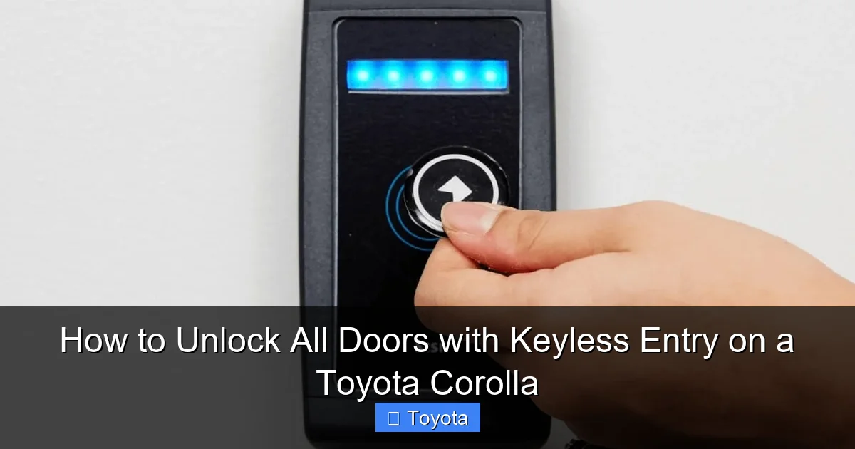 How to Unlock All Doors with Keyless Entry on a Toyota Corolla