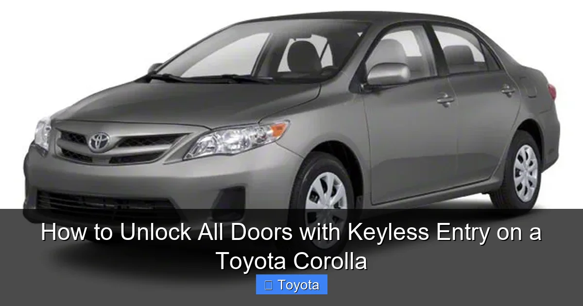 How to Unlock All Doors with Keyless Entry on a Toyota Corolla
