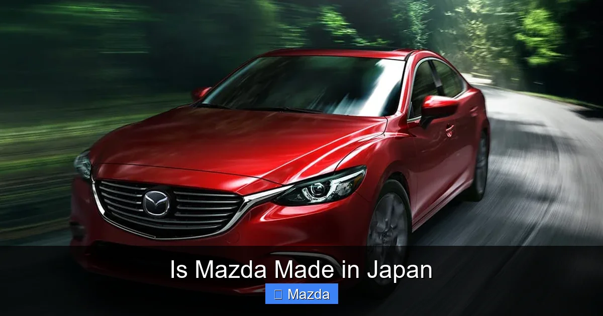 Is Mazda Made in Japan