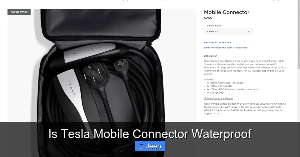 Is Tesla Mobile Connector Waterproof