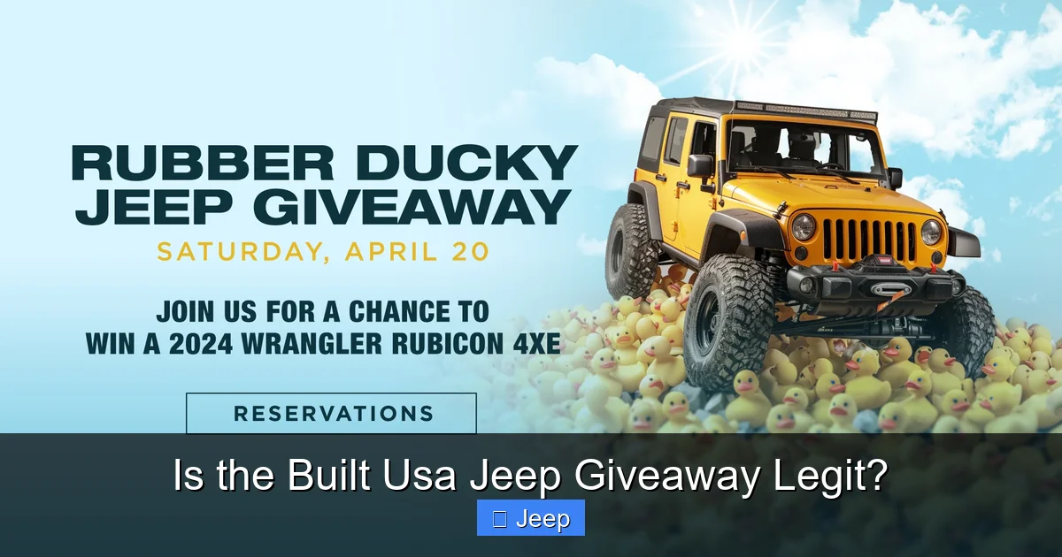 Is the Built Usa Jeep Giveaway Legit?