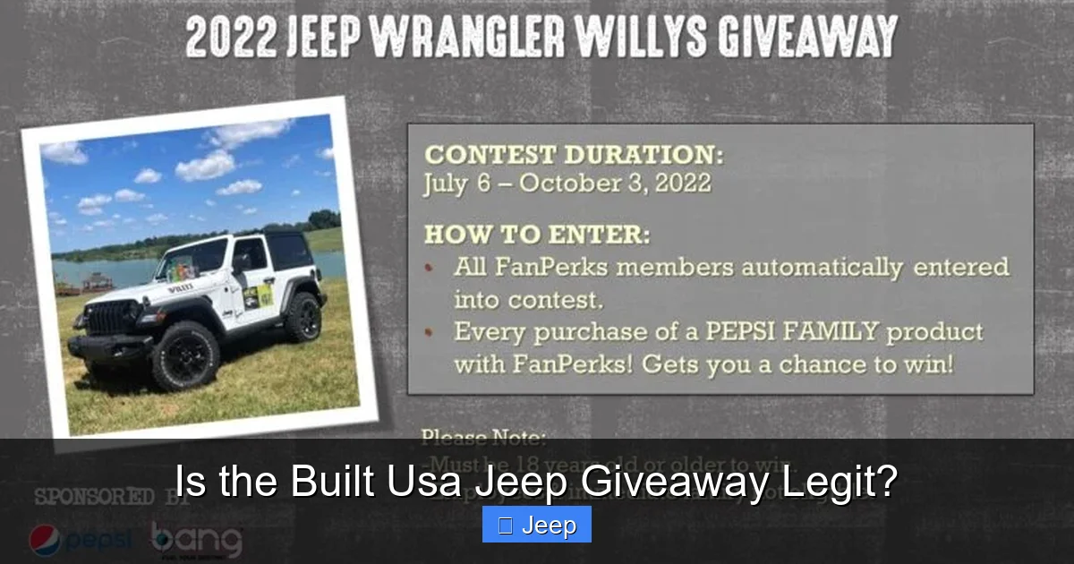 Is the Built Usa Jeep Giveaway Legit?