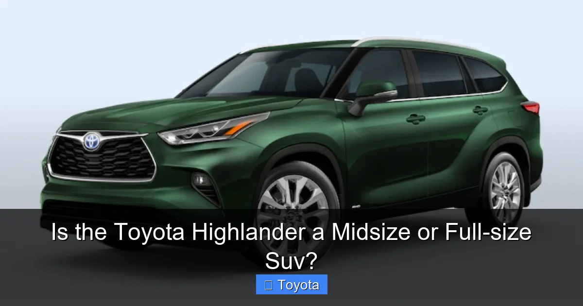 Is the Toyota Highlander a Midsize or Full-size Suv?
